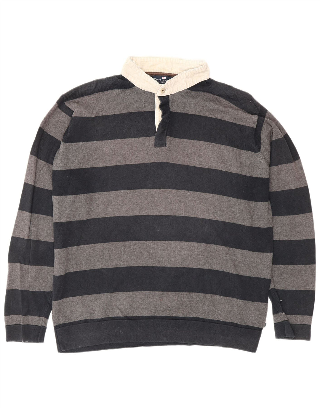 Suéter masculino Marks & Spencer Blue Harbour com gola polo grande cinza