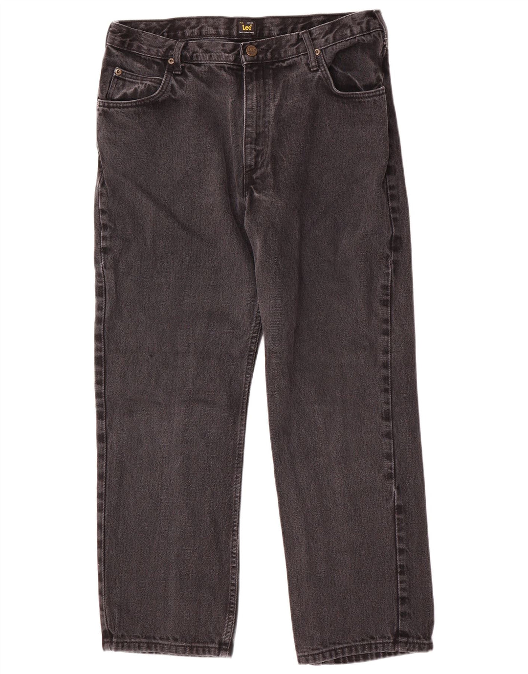 Lee Mens Brooklyn Comfort Straight Jeans W38 L30 Algodão Cinza