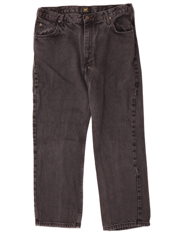 Lee Mens Brooklyn Comfort Straight Jeans W38 L30 Algodão Cinza