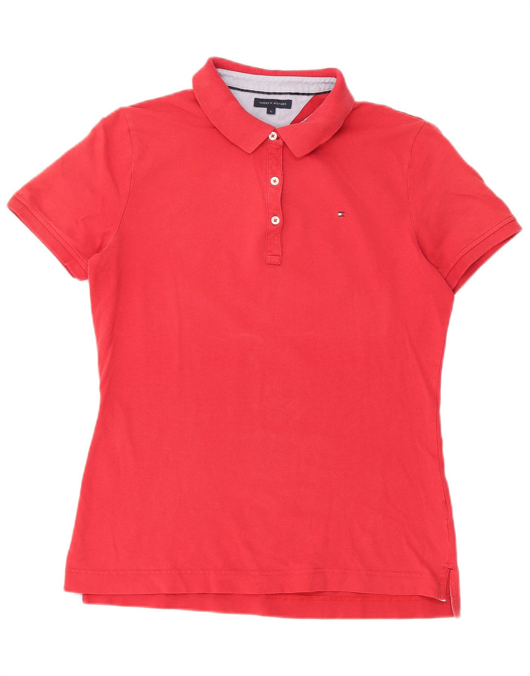 Camisa polo feminina Tommy Hilfiger UK 14 grande vermelha