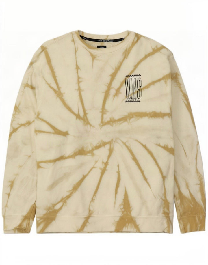Vans Mens Graphic Moletom Jumper Grande Off White Tie Dye Algodão