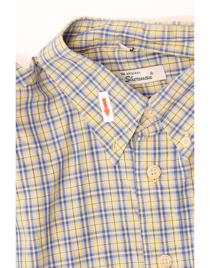 Camisa masculina Ben Sherman grande algodão xadrez azul