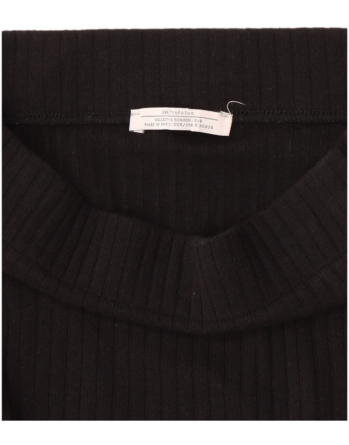 Saia midi feminina Zara em malha pequena W26 preta