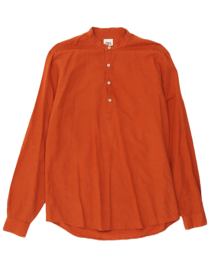 Camisa pulôver masculina ZARA com ajuste relaxado médio laranja