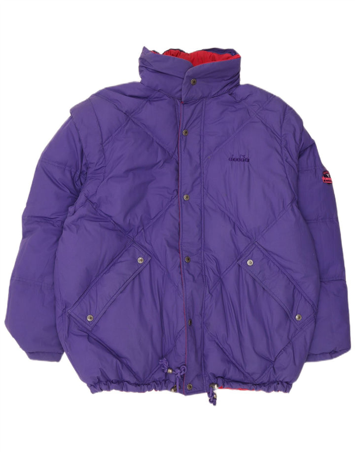 Jaqueta acolchoada reversível masculina DIADORA UK 42 XL poliéster vermelho