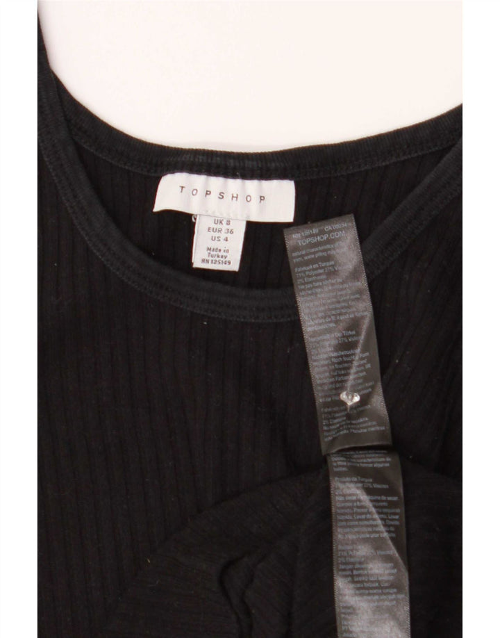 Topshop feminino Cami Top UK 8 pequeno poliéster preto