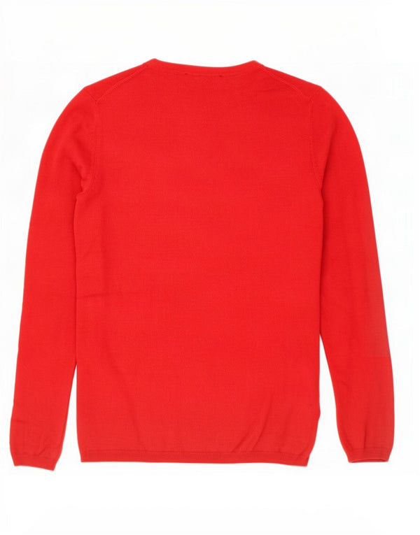Suéter feminino Tommy Hilfiger com gola redonda, 12 algodão vermelho médio