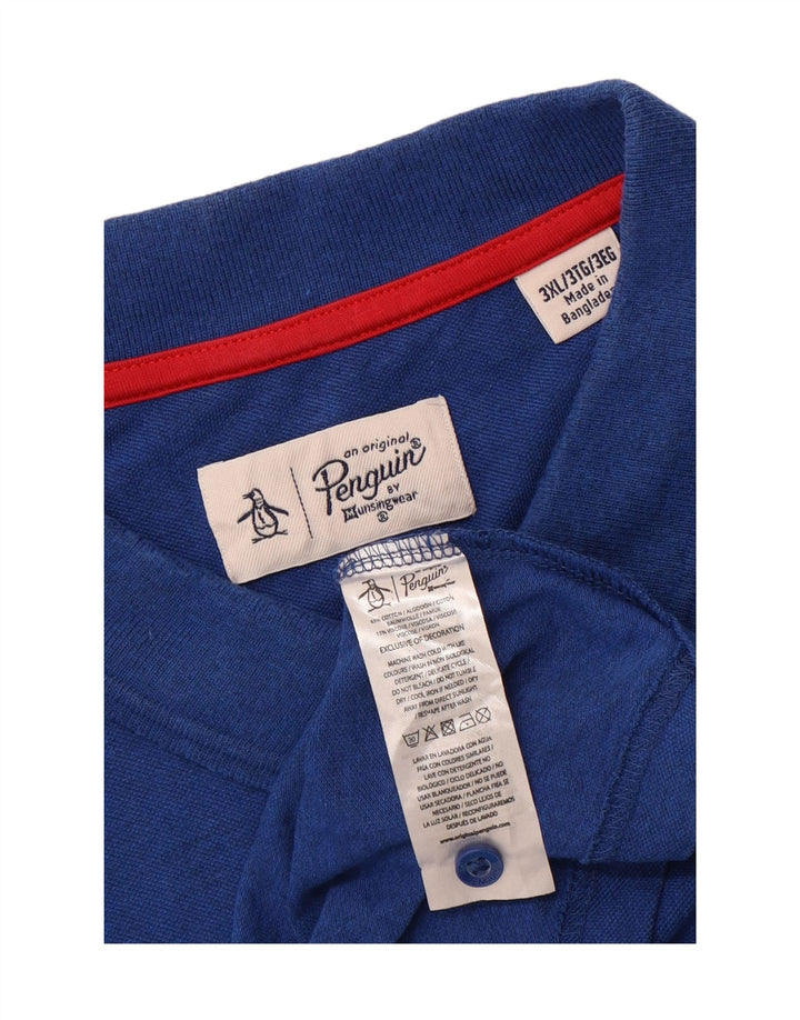 Camisa polo masculina PENGUIN 3XL algodão azul