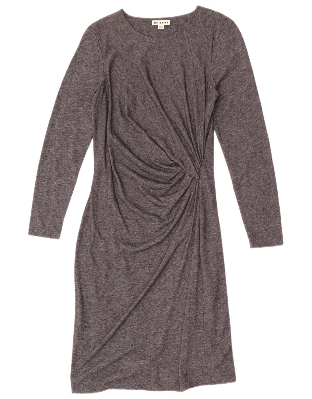 Vestido feminino Whistles de manga comprida com bainha UK 12 cinza médio manchado