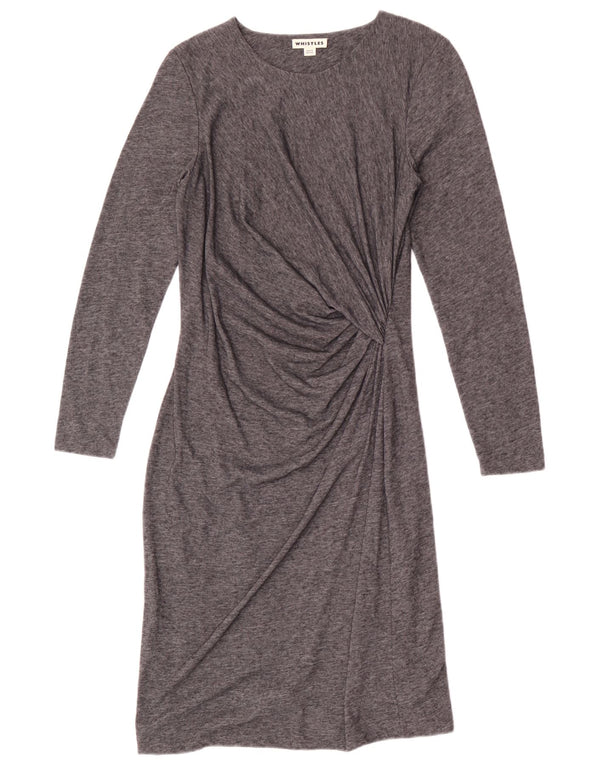 Whistles Womens Long Sleeve Sheath Dress UK 12 Medium Grey Flecked