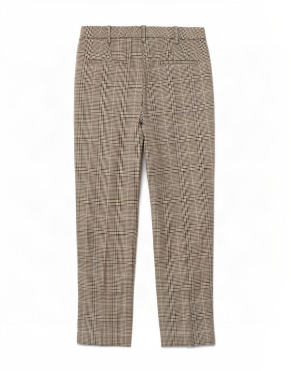 Calça Chino Cônica Feminina Zara XS W24 L27 Poliéster Xadrez Cinza