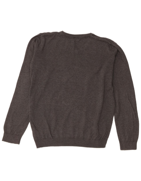 Suéter Marks & Spencer Boys com decote em V 14-15 anos algodão cinza