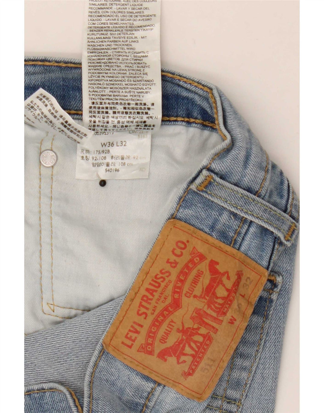 Calça Jeans Levis 511 Slim Masculina W36 L32 Azul Algodão
