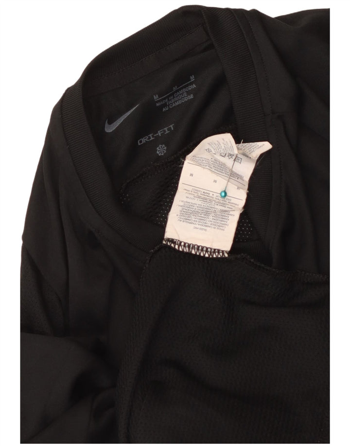 Nike Mens Camiseta Top Médio Preto Listrado Poliéster Esportes