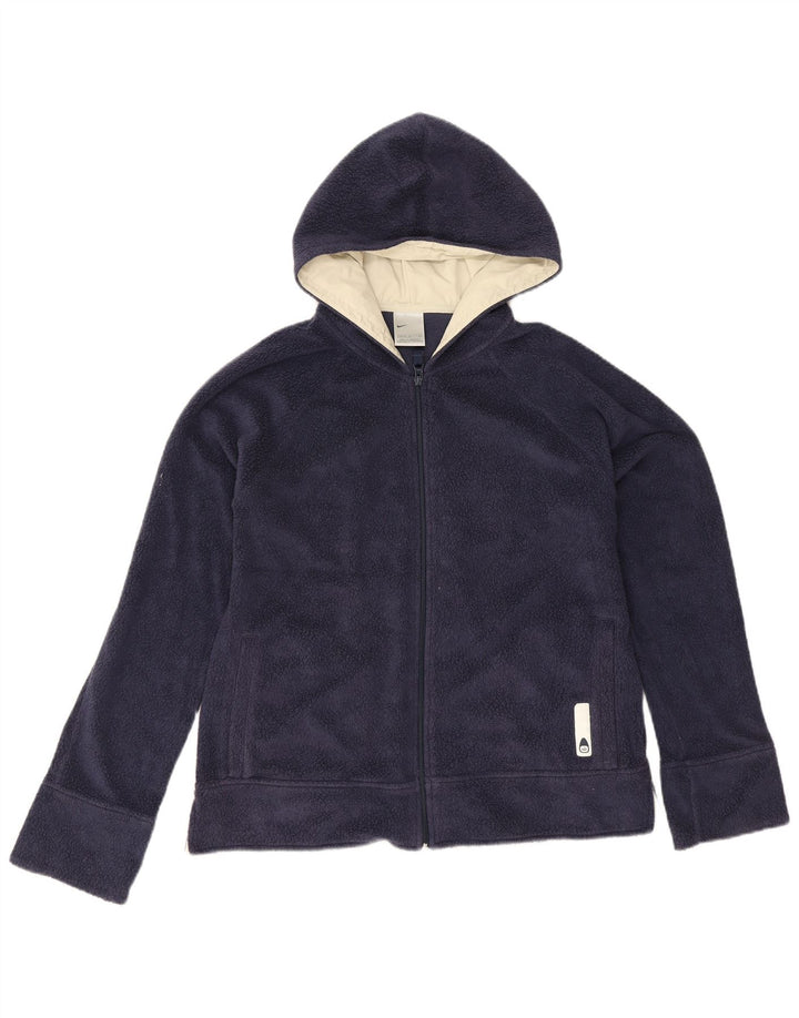 Jaqueta de lã com capuz feminina Nike US 12/14 grande poliéster azul marinho