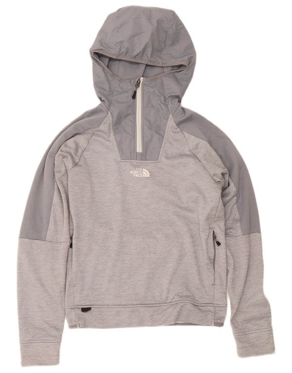 Suéter masculino com capuz e gola com zíper The North Face pequeno cinza colorblock poliéster