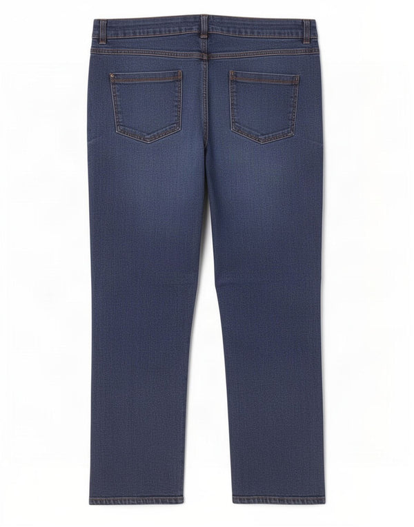 Jeans retos femininos M&Co UK 18 XL W38 L29 azul algodão