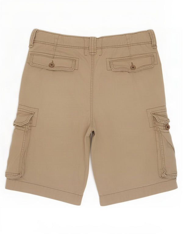 Hollister Mens Cargo Shorts W31 Algodão Bege Médio