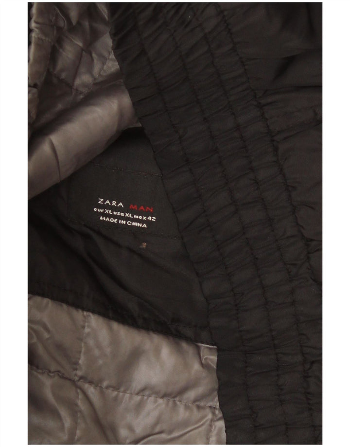 Jaqueta corta-vento masculina Zara UK 42 XL preta