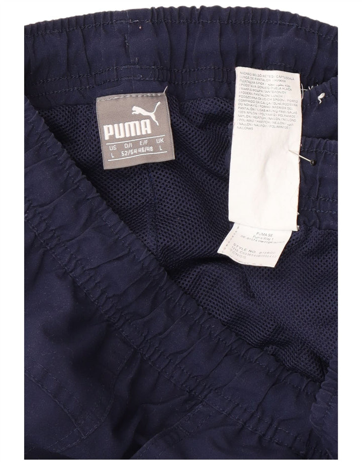 Calça de treino masculina Puma grande azul marinho nylon