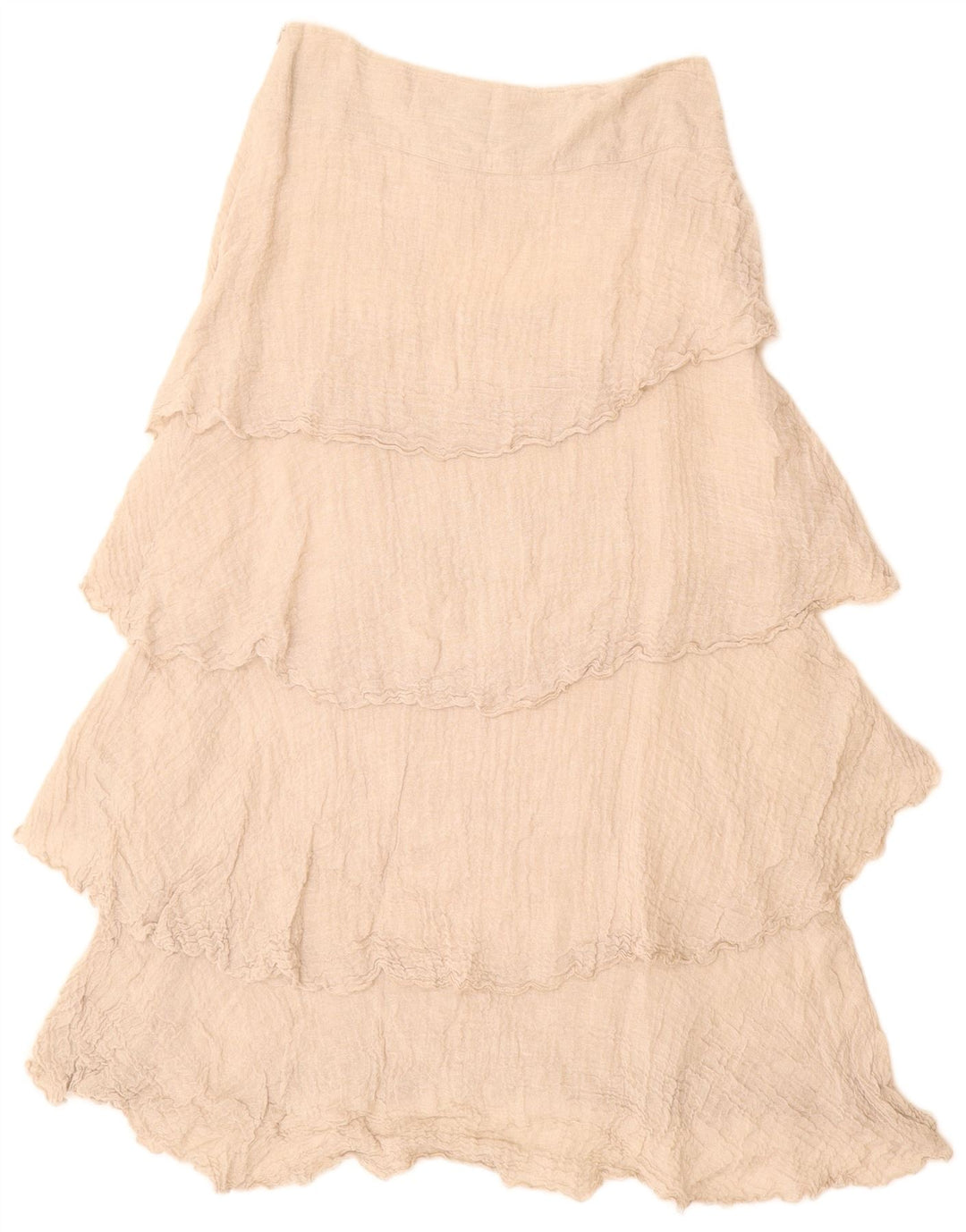 Saia feminina VINTAGE de cintura alta em camadas W28 médio bege