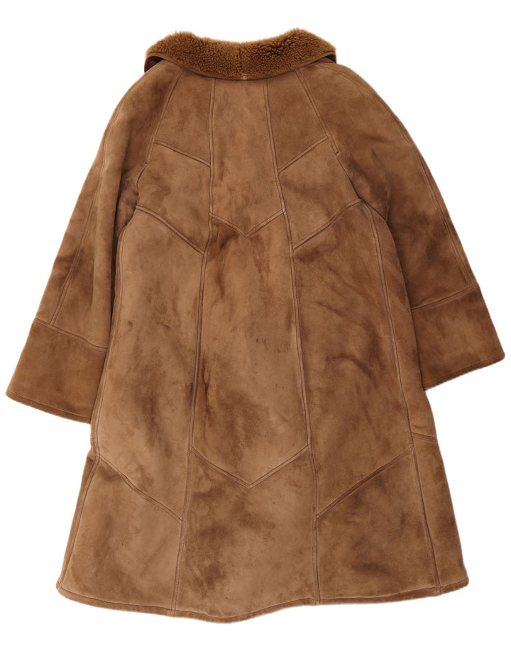Casaco feminino vintage de shearling IT 44 médio marrom shearling clássico