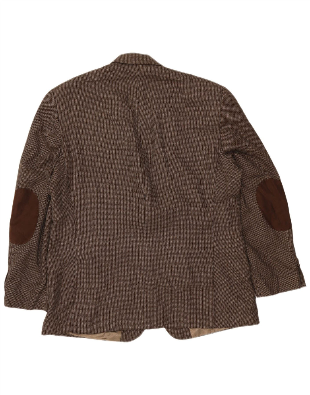 Jaqueta blazer masculina IZOD com 2 botões UK 44 2XL marrom listrado rayon