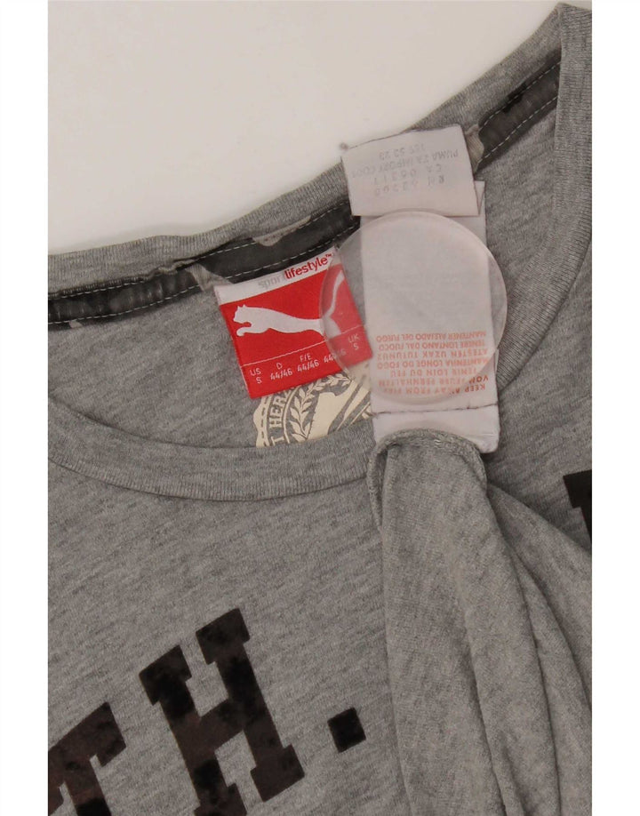Puma Camiseta Masculina Graphic Top Pequeno Algodão Cinza