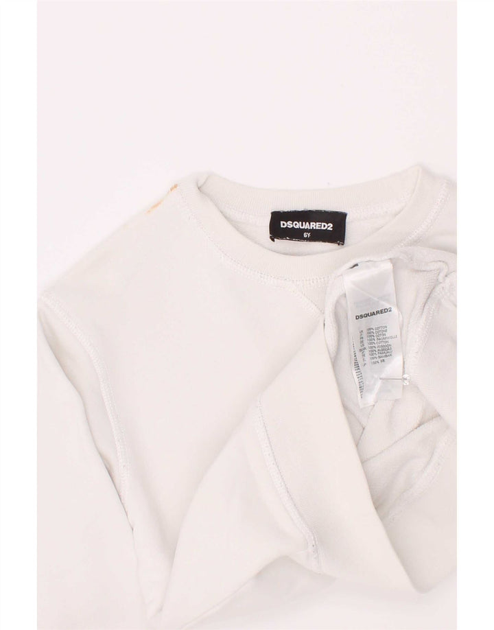 Suéter gráfico feminino Dsquared2 5-6 anos algodão branco