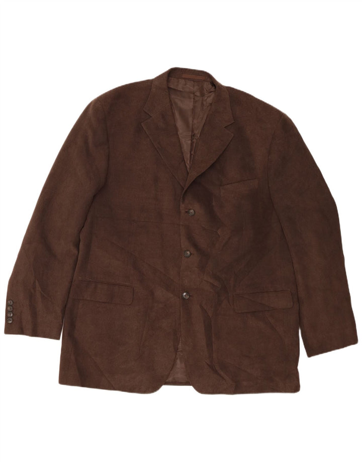 Jaqueta blazer masculina de veludo cotelê Marks & Spencer com 3 botões Reino Unido 46 XL marrom