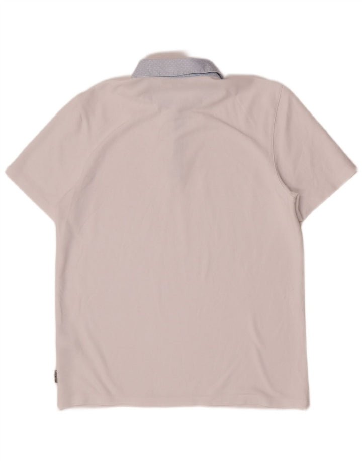 Camisa polo masculina Ted Baker tamanho 3 viscose branca média
