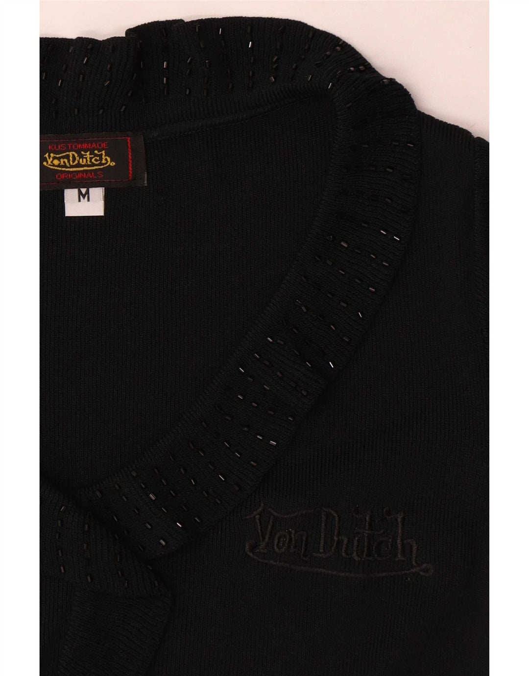 Blusa feminina Von Dutch Top UK 12 microfibras pretas médias