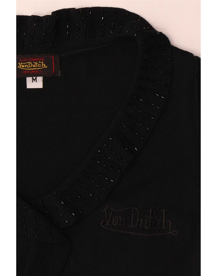 Blusa feminina Von Dutch Top UK 12 microfibras pretas médias