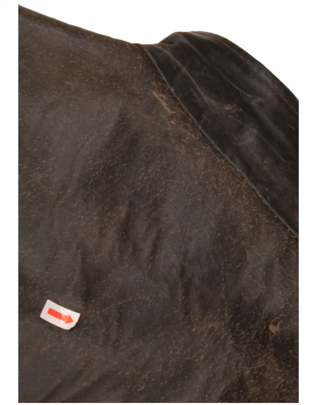 Jaqueta feminina de couro VINTAGE manga 3/4 Reino Unido 14 couro marrom médio