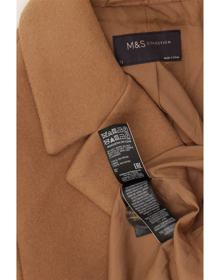 Sobretudo feminino Marks & Spencer UK 12 poliéster bege médio