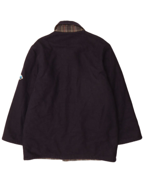 Sobretudo reversível masculino North Pole UK 42 XL lã azul marinho