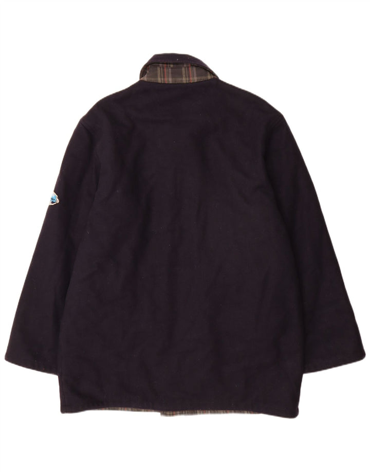 Sobretudo reversível masculino North Pole UK 42 XL lã azul marinho