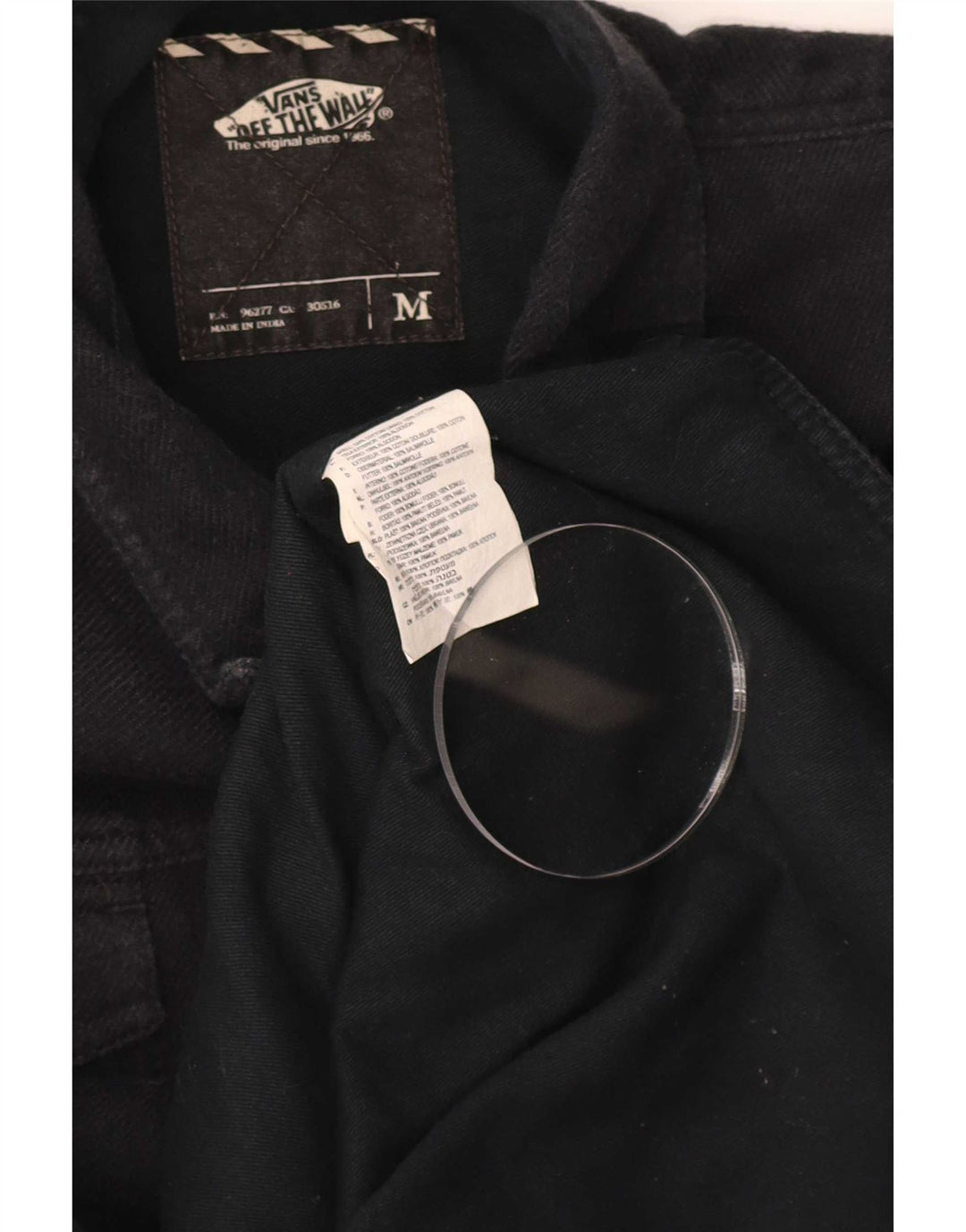 Camisa jeans masculina Vans de algodão preto médio