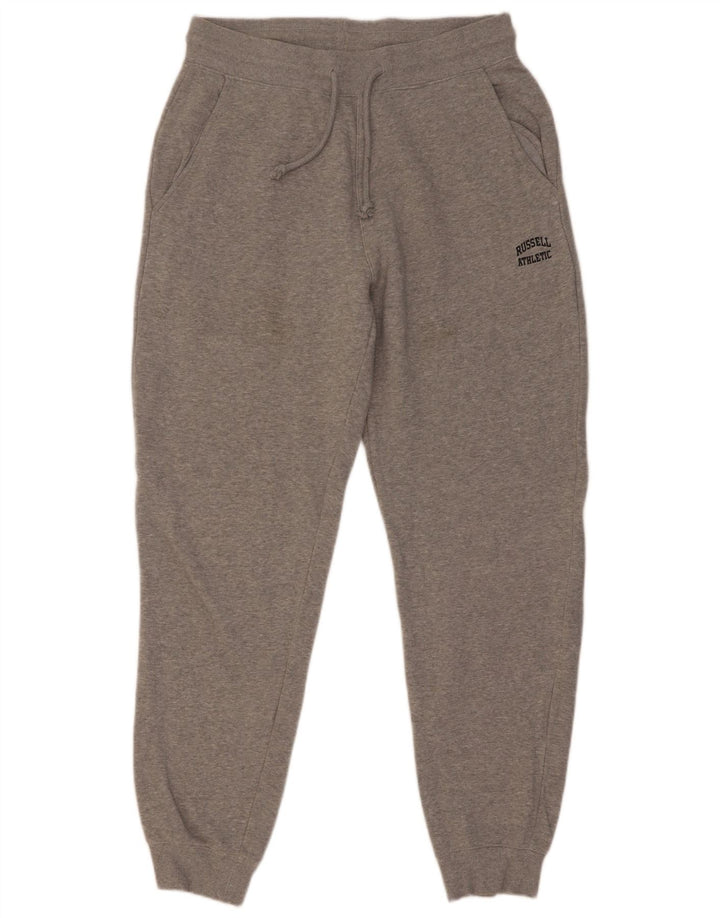 Russell Athletic Mens Calças de treino Joggers cinza médio manchado de algodão