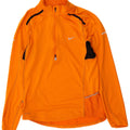 Nike Mens Dri Fit Zip Neck Pullover Treino Top Médio Laranja Colourblock