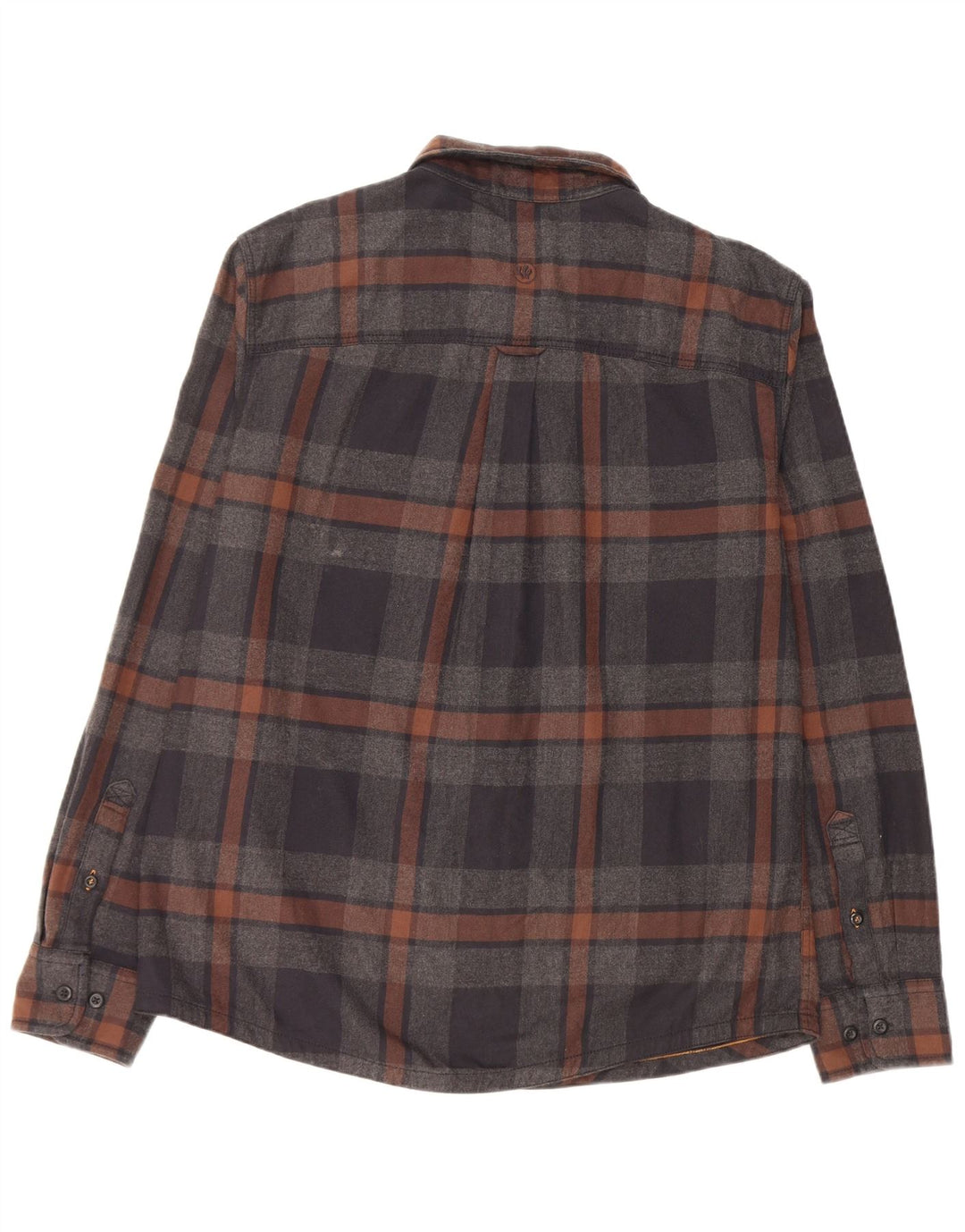 Camisa masculina de flanela Fat Face grande algodão xadrez cinza