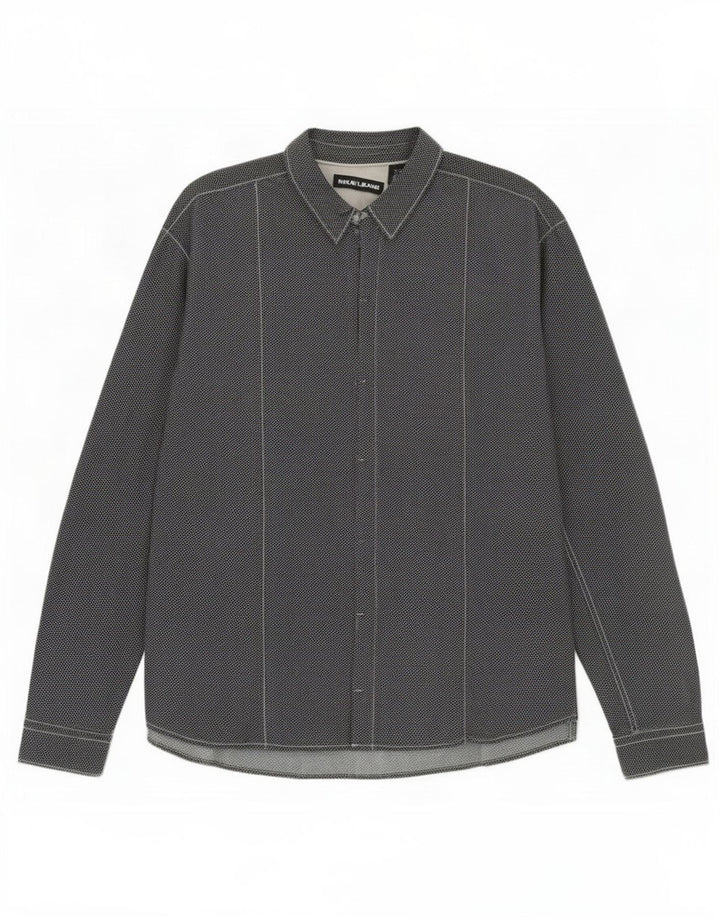 Camisa masculina Dkny 2XL preta geométrica
