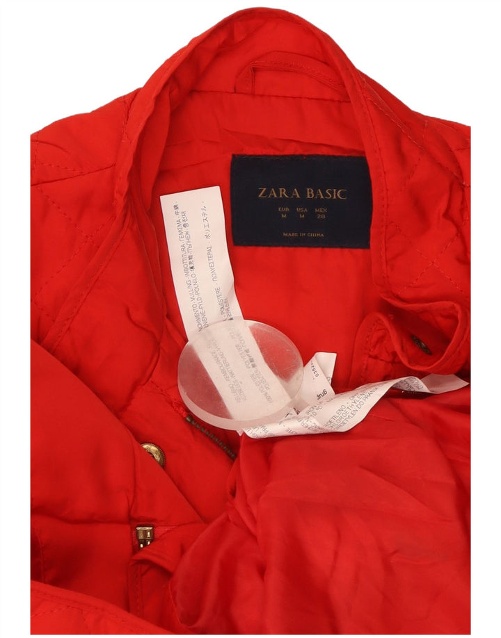 Colete acolchoado feminino Zara UK 12 poliéster vermelho médio