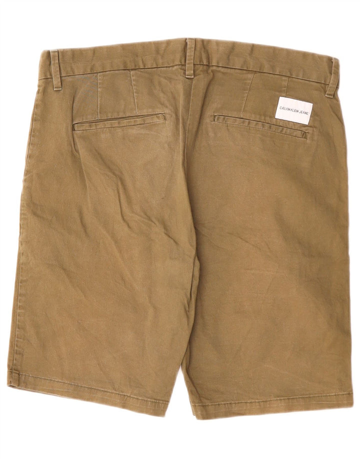 CALVIN KLEIN Mens Chino Shorts W31 Algodão Bege Médio