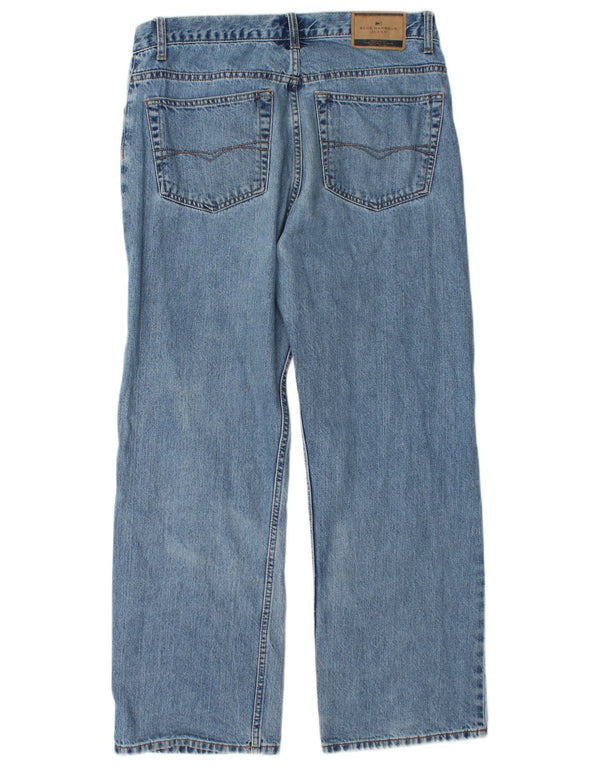 Calça jeans reta masculina Marks & Spencer Blue Harbor W34 L29 algodão azul