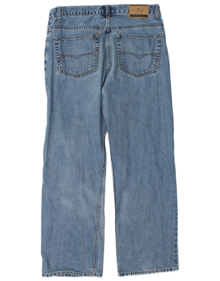 Calça jeans reta masculina Marks & Spencer Blue Harbor W34 L29 algodão azul