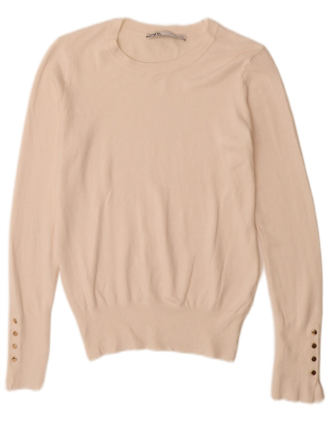 Suéter feminino Zara com gola canoa, Reino Unido 10, pequeno, branco