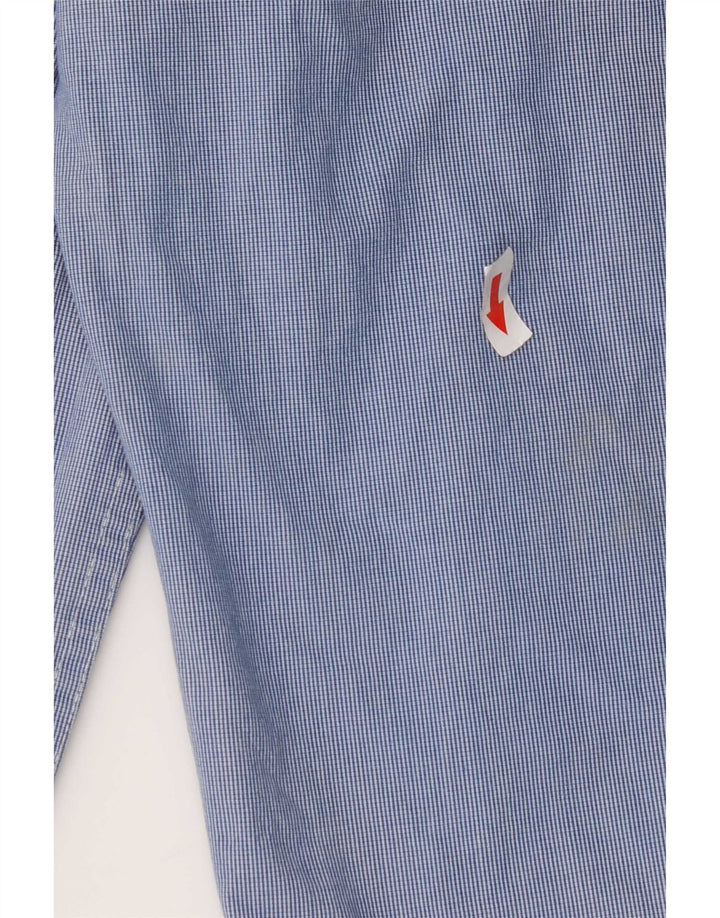 Camisa masculina Superdry algodão risca de giz azul médio