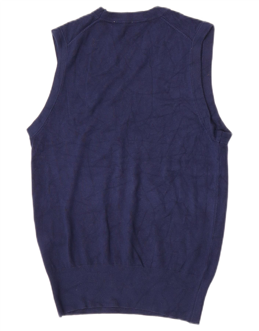 Zara Womens Vest Tank Top UK 12 Médio Azul Marinho Viscose