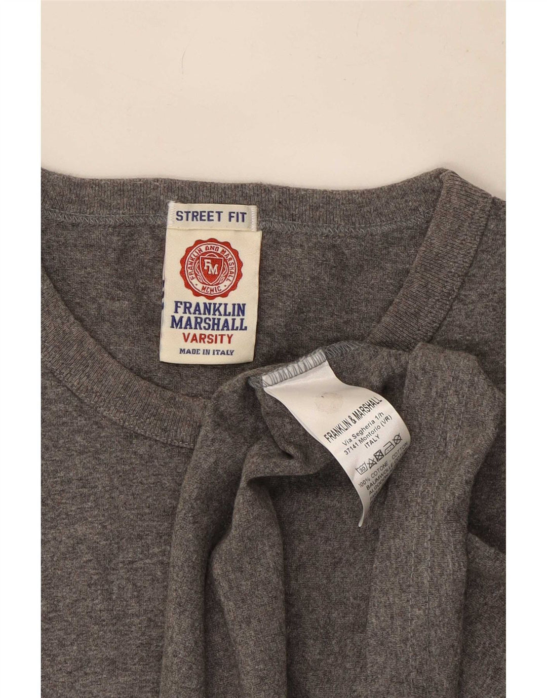 Camiseta masculina Franklin & Marshall de algodão cinza médio
